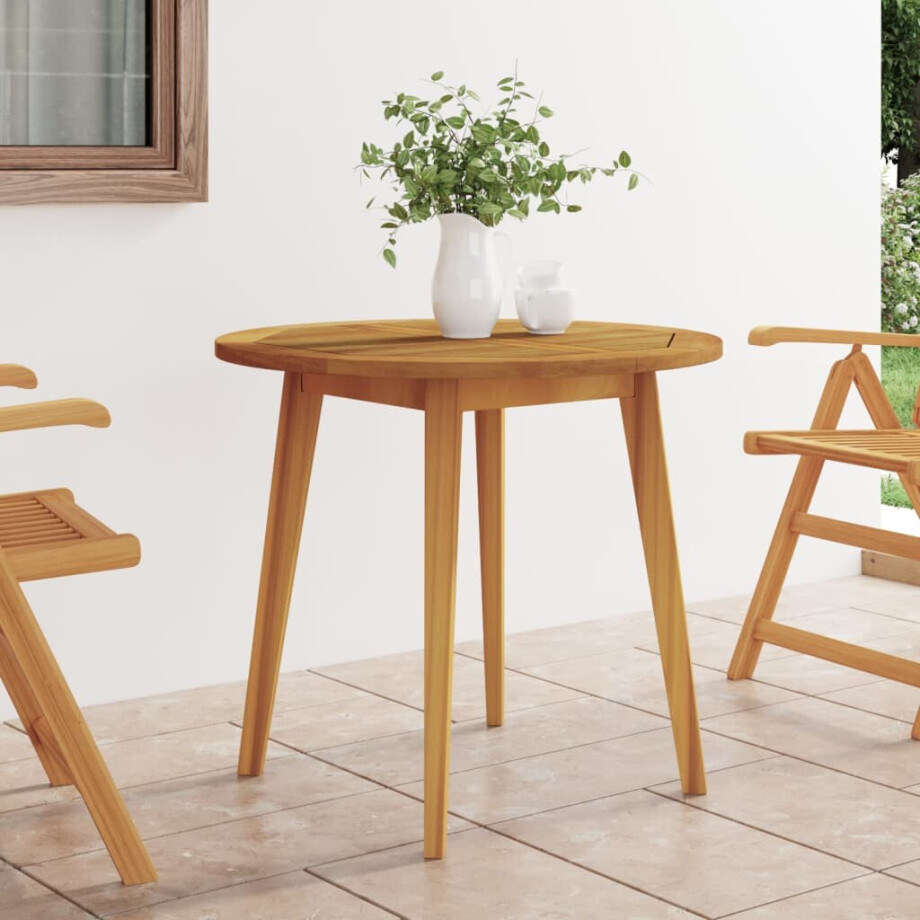 vidaXL Tuintafel Ø85x75 cm massief acaciahout afbeelding 1