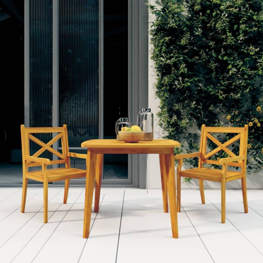 vidaXL Tuintafel 85x85x75 cm massief acaciahout afbeelding 1