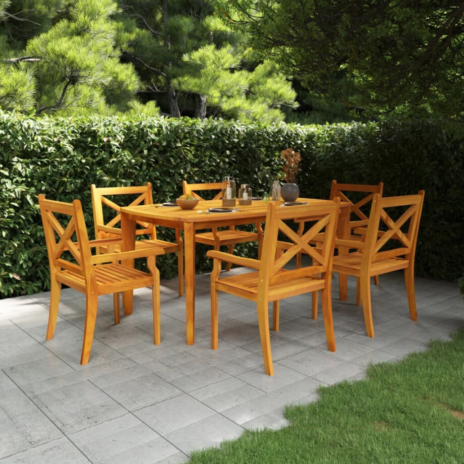vidaXL Tuintafel 160x90x75 cm massief acaciahout afbeelding 1
