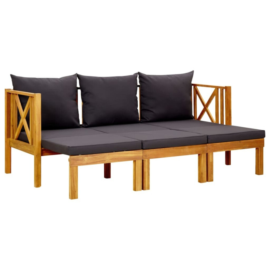 vidaXL Tuinbank 3-zits met kussens 179 cm massief acaciahout vidaXL Tuinbank 3-zits met kussens 179 cm massief acaciahout afbeelding 1
