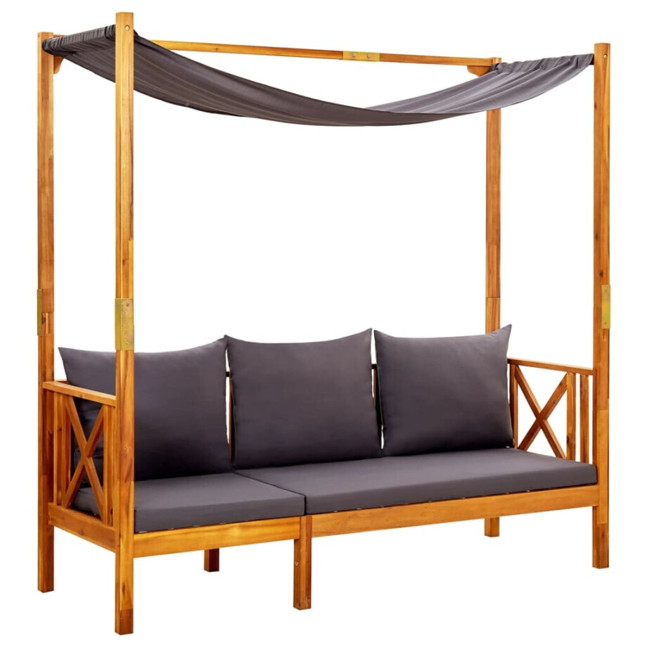 vidaXL Tuinbank met luifel massief acaciahout vidaXL Tuinbank met luifel massief acaciahout afbeelding 1