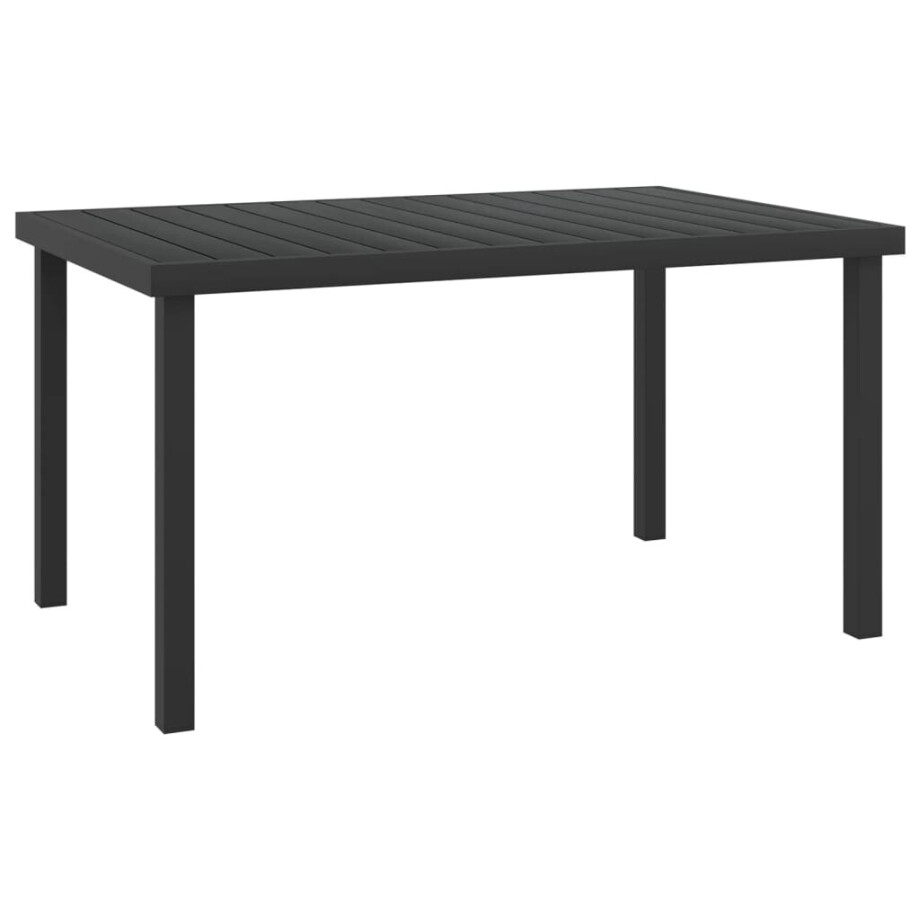 vidaXL Tuintafel 140x90x74 cm aluminium en HKC zwart afbeelding 1