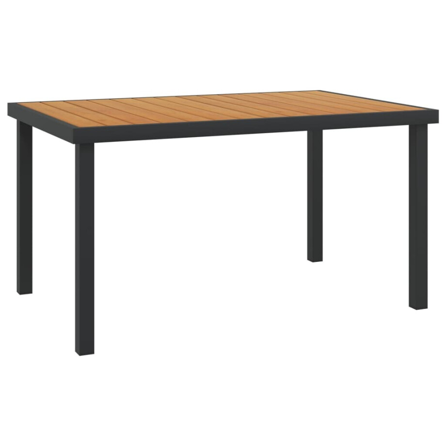 vidaXL Tuintafel 140x90x74 cm aluminium en HKC bruin vidaXL Tuintafel 140x90x74 cm aluminium en HKC bruin afbeelding 1