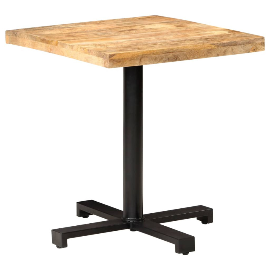vidaXL Bistrotafel vierkant 70x70x75 cm ruw mangohout afbeelding 1