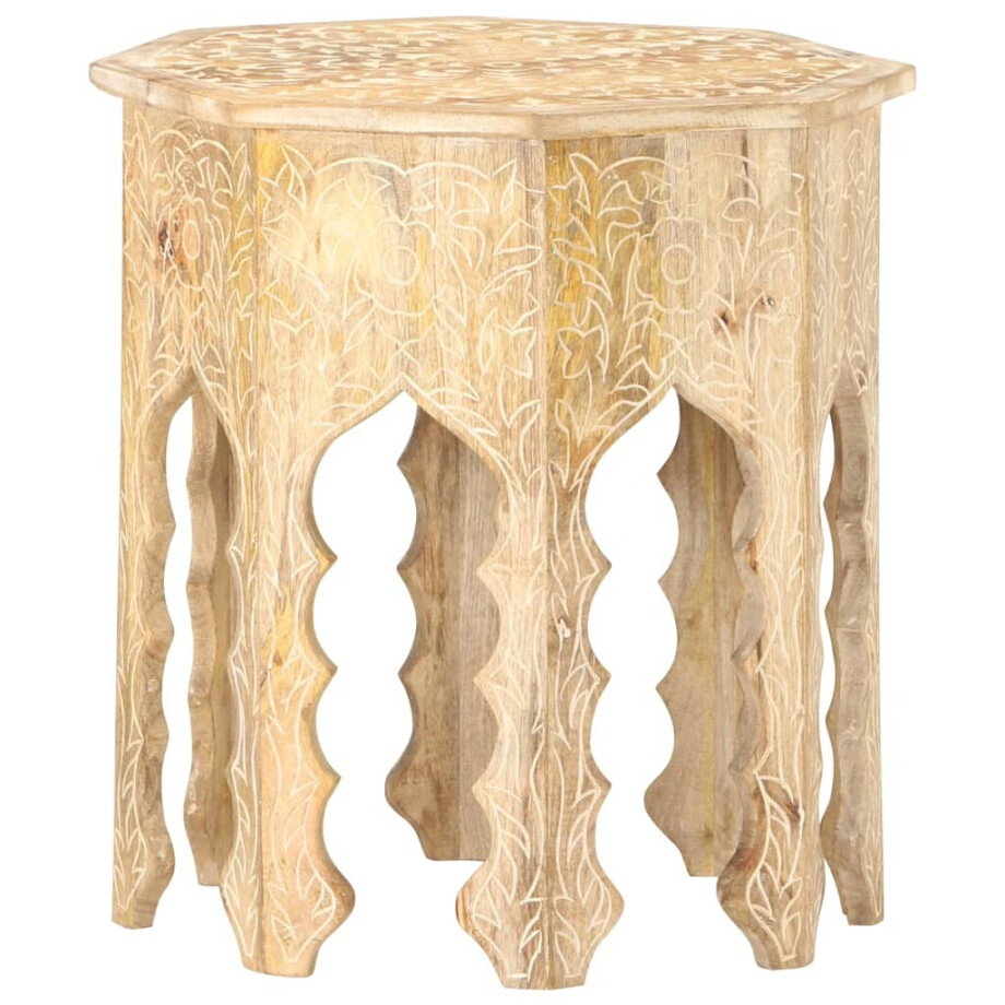 vidaXL Bijzettafel Ø48 cm massief mangohout vidaXL Bijzettafel Ø48 cm massief mangohout afbeelding 1