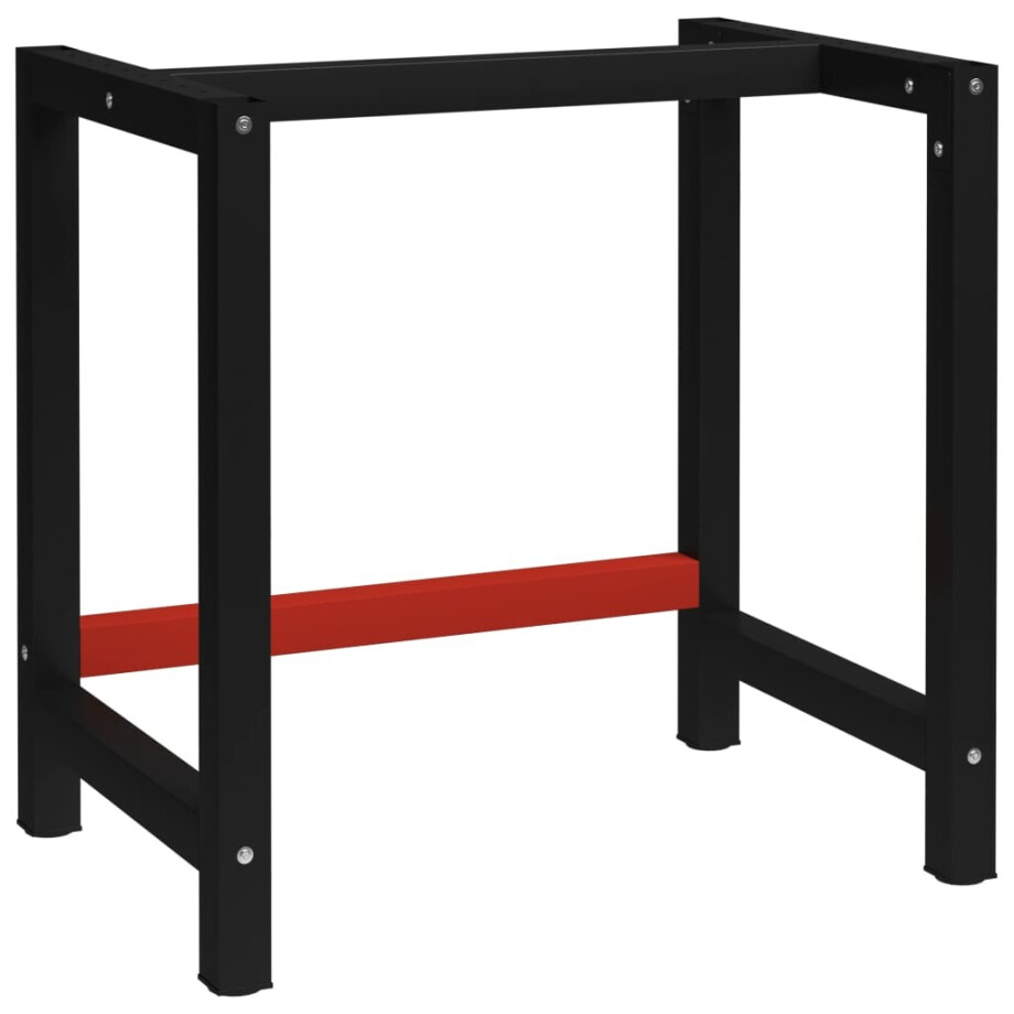 vidaXL Werkbankframe 80x57x79 cm metaal zwart en rood vidaXL Werkbankframe 80x57x79 cm metaal zwart en rood afbeelding 1