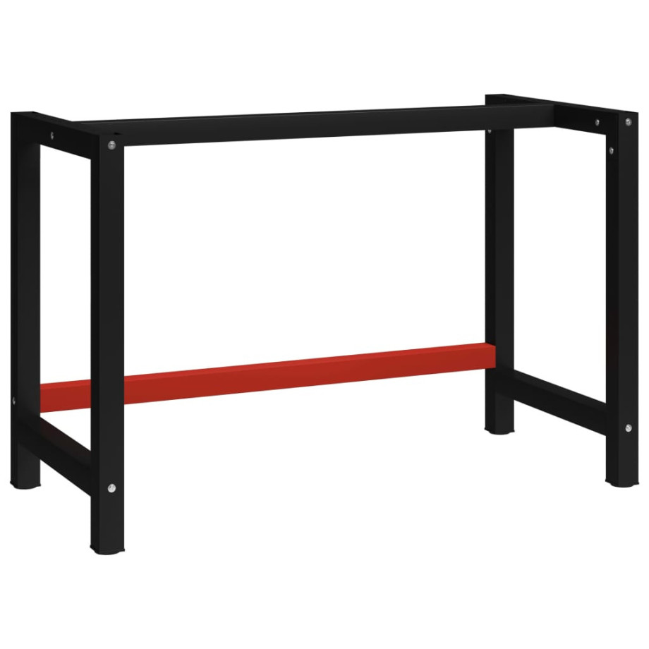 vidaXL Werkbankframe 120x57x79 cm metaal zwart en rood afbeelding 1