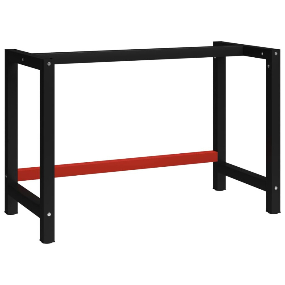 vidaXL Werkbankframe 120x57x79 cm metaal zwart en rood vidaXL Werkbankframe 120x57x79 cm metaal zwart en rood afbeelding 1