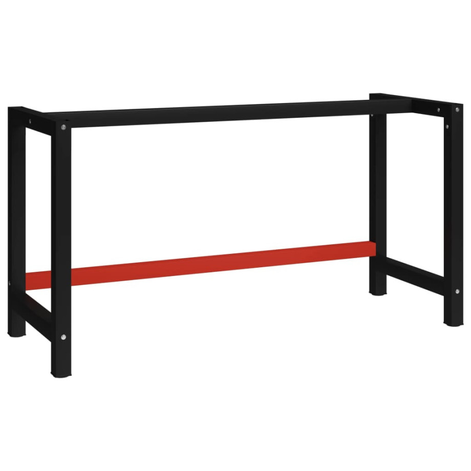 vidaXL Werkbankframe 150x57x79 cm metaal zwart en rood afbeelding 1