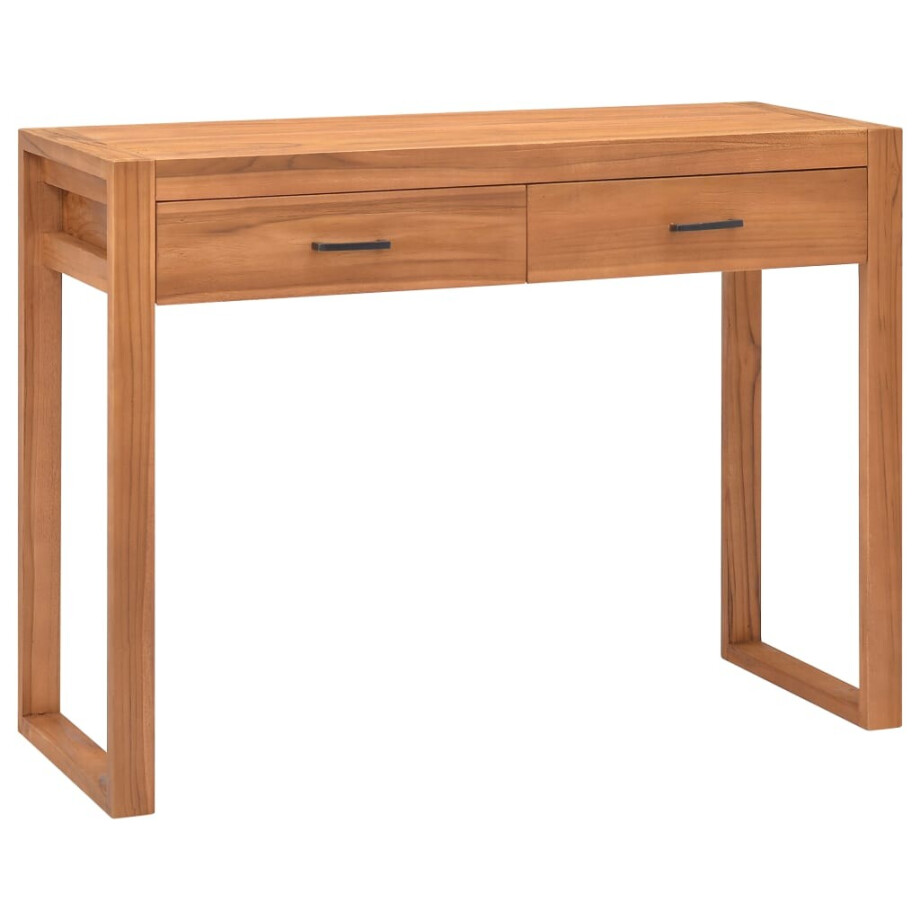 vidaXL Bureau met 2 lades 100x40x75 cm teakhout vidaXL Bureau met 2 lades 100x40x75 cm teakhout afbeelding 1