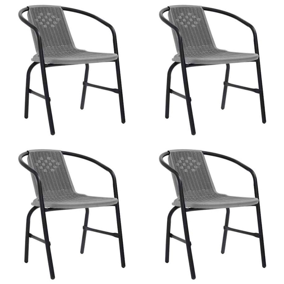 vidaXL Tuinstoelen 4 st 110 kg kunststof rattan en staal afbeelding 1