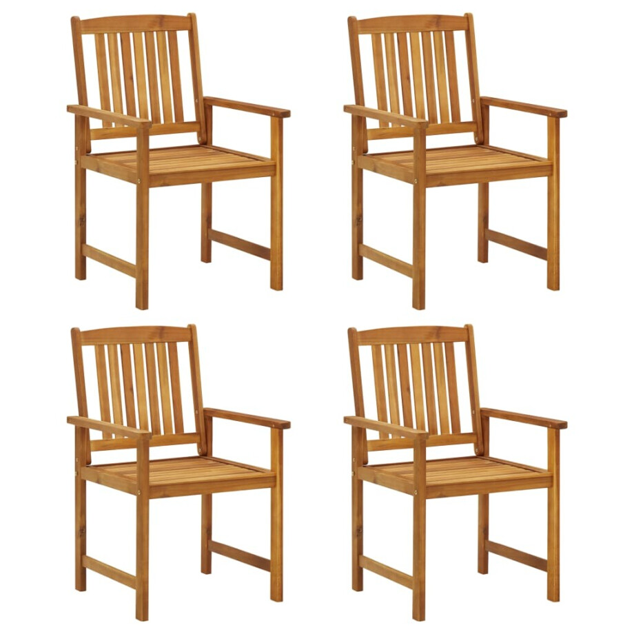 vidaXL Tuinstoelen 4 st massief acaciahout vidaXL Tuinstoelen 4 st massief acaciahout afbeelding 1