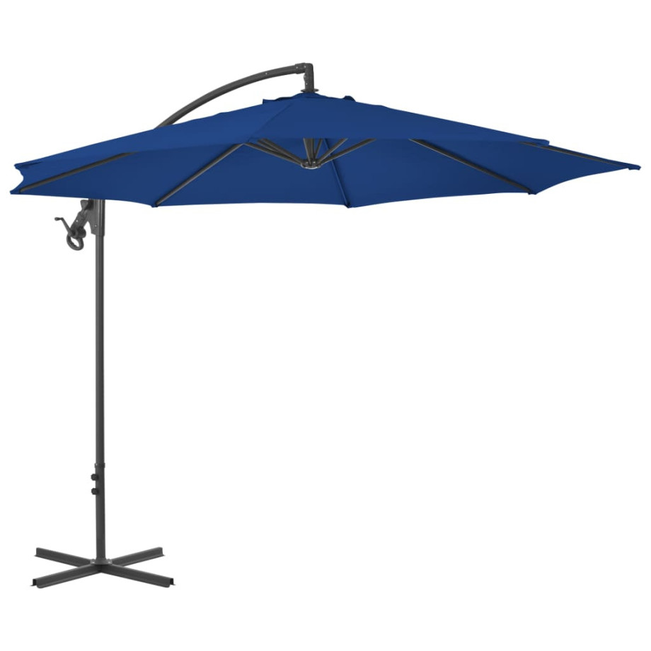 vidaXL Zweefparasol met stalen paal 300 cm azuurblauw afbeelding 1