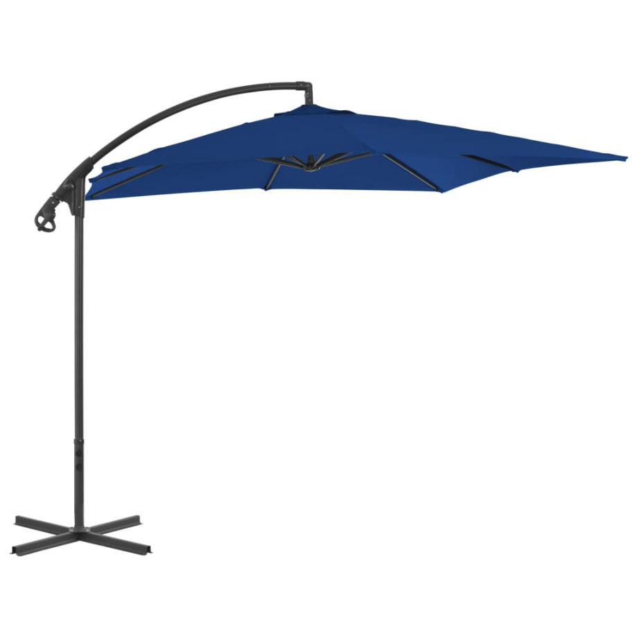 vidaXL Zweefparasol met stalen paal 250x250 cm azuurblauw afbeelding 1