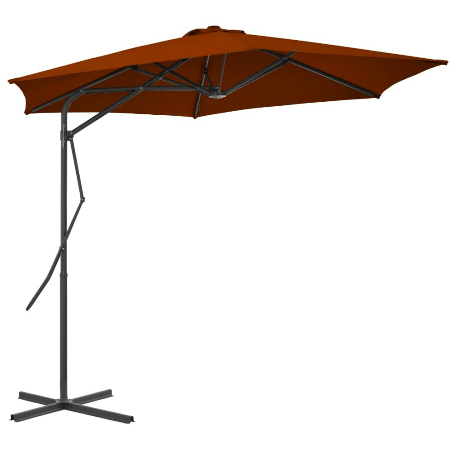 vidaXL Parasol met stalen paal 300x230 cm terracottakleurig vidaXL Parasol met stalen paal 300x230 cm terracottakleurig afbeelding 1