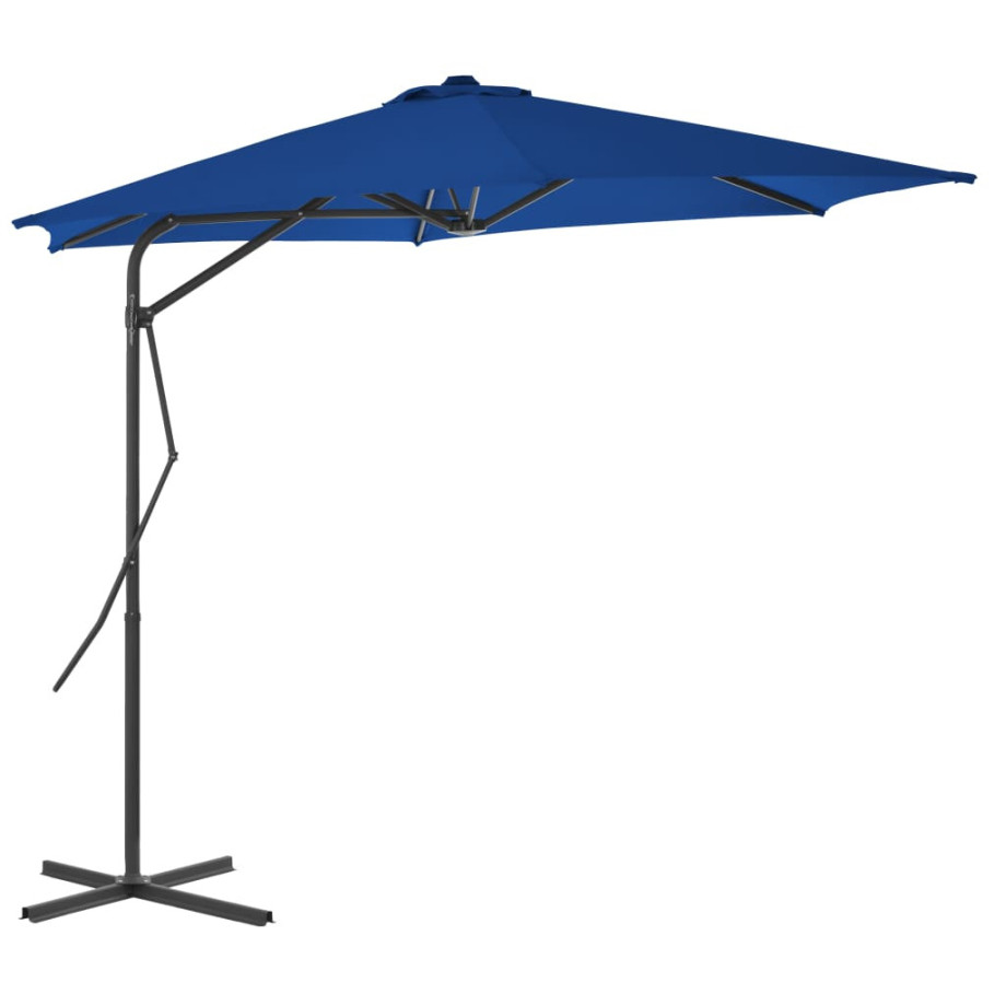 vidaXL Parasol met stalen paal 300x230 cm blauw afbeelding 1