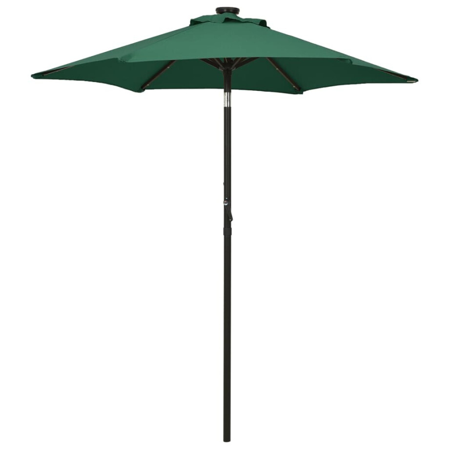 vidaXL Parasol met LED-verlichting 200x211 cm aluminium groen vidaXL Parasol met LED-verlichting 200x211 cm aluminium groen afbeelding 1