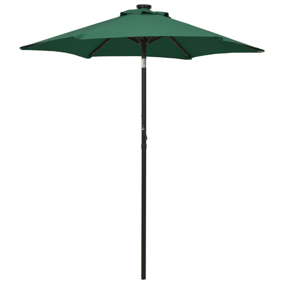 vidaXL Parasol met LED-verlichting 200x211 cm aluminium groen afbeelding 1