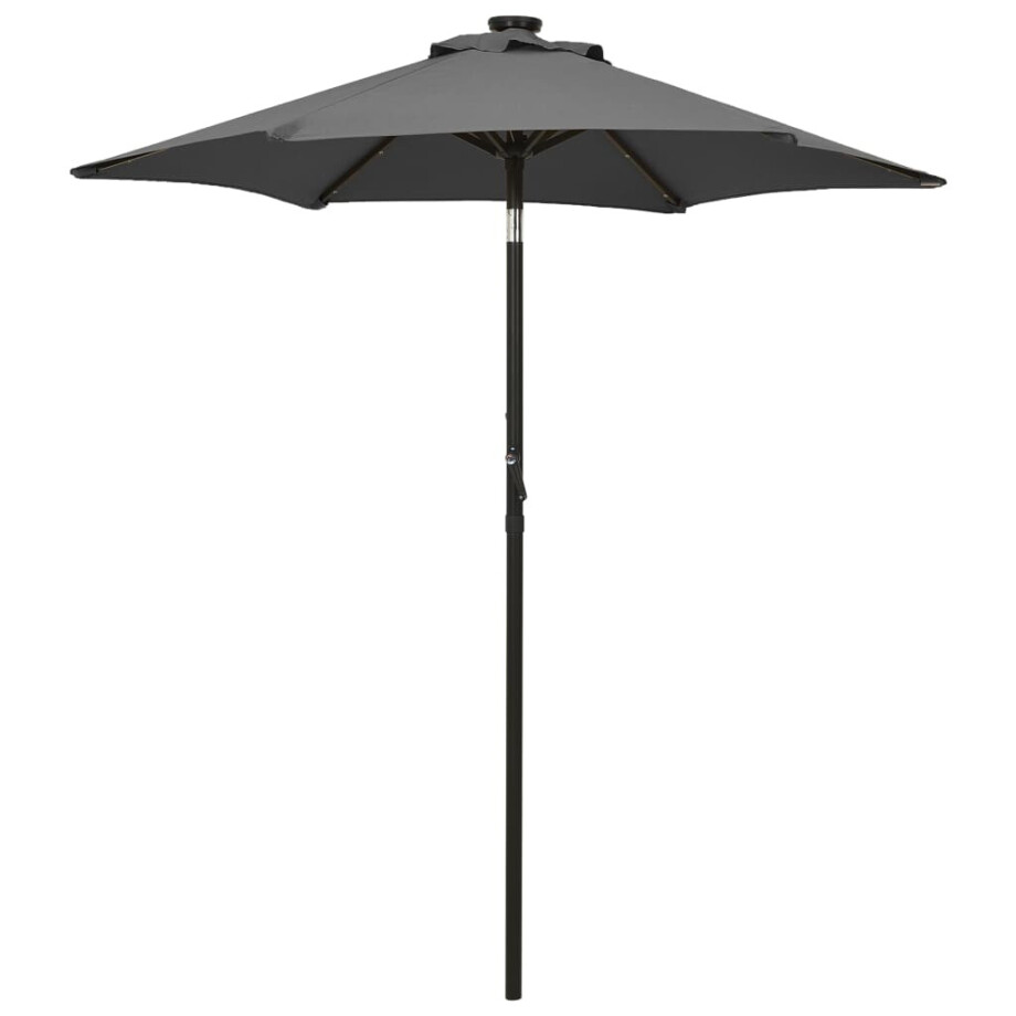 vidaXL Parasol met LED-verlichting 200x211 cm aluminium antracietkleur afbeelding 1