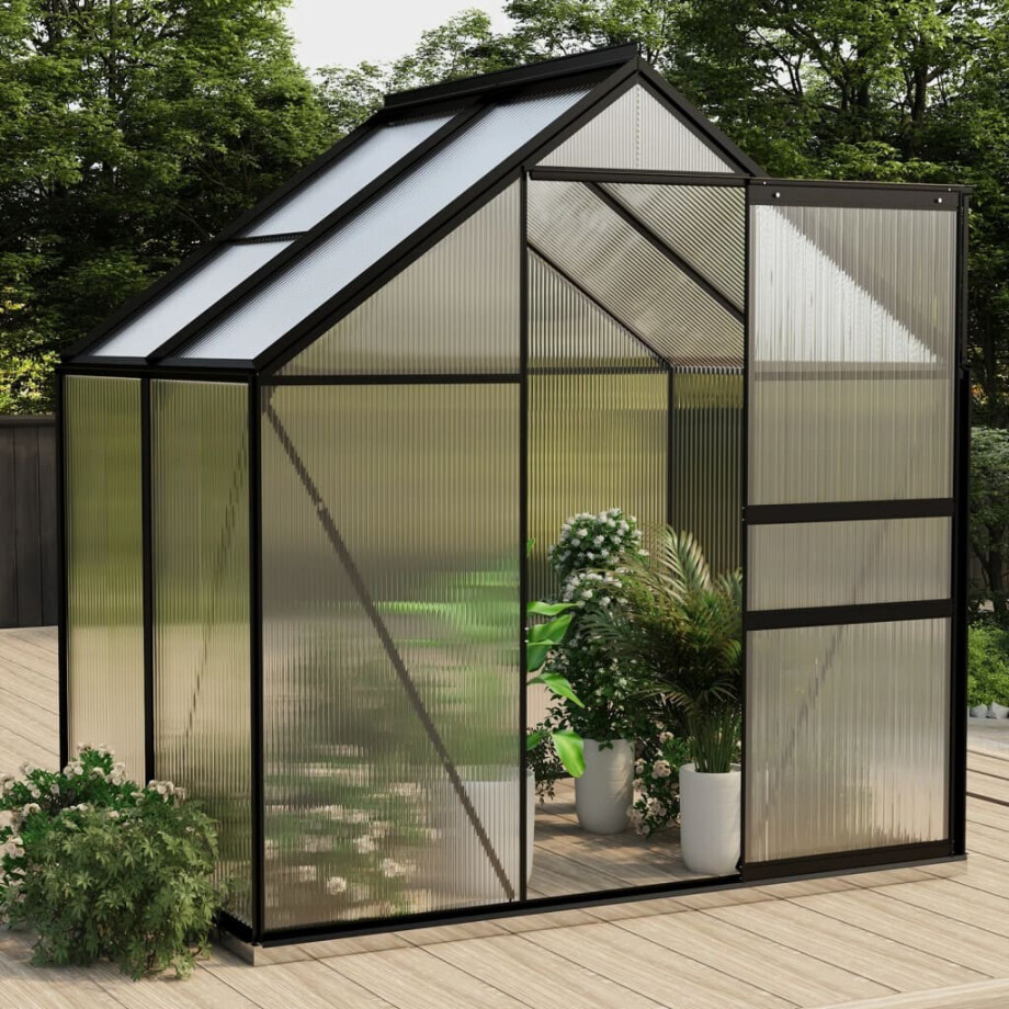 vidaXL Tuinkas 2,47 m³ aluminium antracietkleurig afbeelding 1
