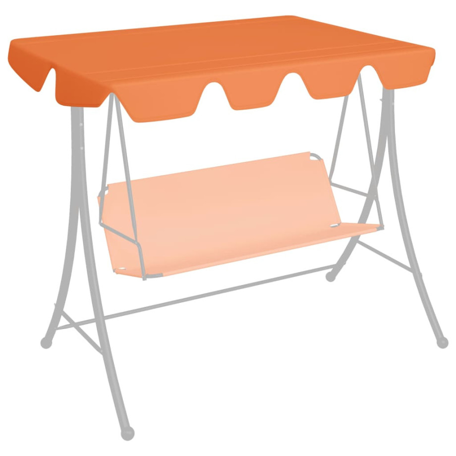 vidaXL Vervangingsluifel voor schommelbank 150/130x105/70 cm oranje afbeelding 1