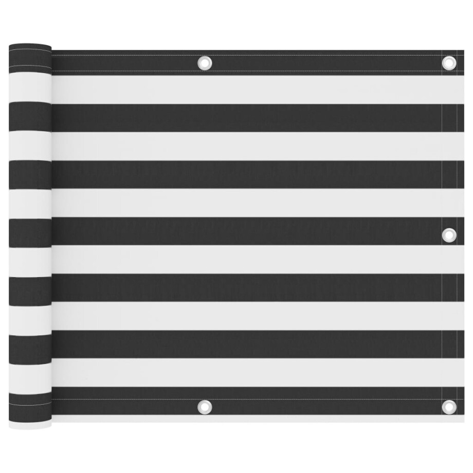 vidaXL Balkonscherm 75x300 cm oxford stof antraciet en wit vidaXL Balkonscherm 75x300 cm oxford stof antraciet en wit afbeelding 1
