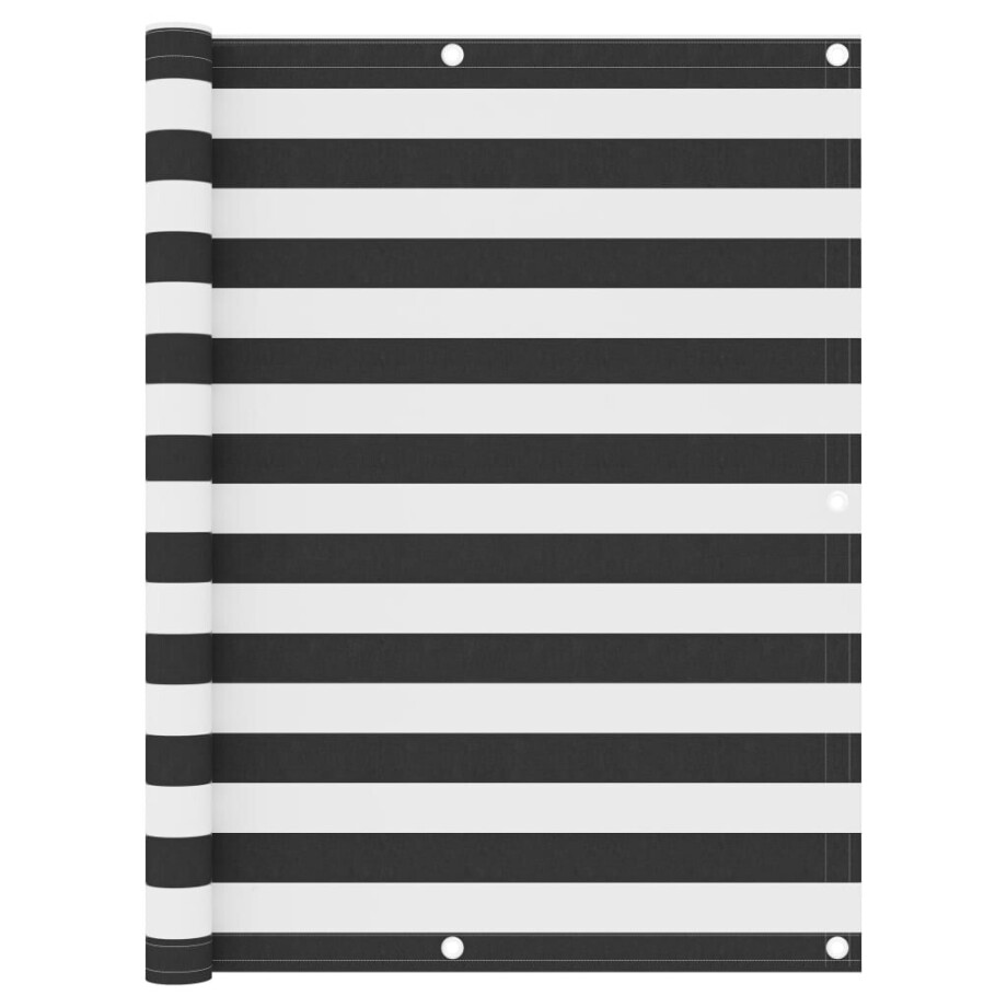 vidaXL Balkonscherm 120x600 cm oxford stof antraciet en wit vidaXL Balkonscherm 120x600 cm oxford stof antraciet en wit afbeelding 1