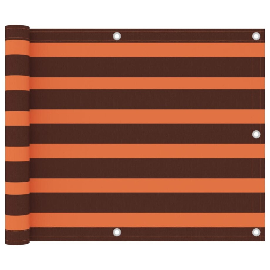 vidaXL Balkonscherm 75x600 cm oxford stof oranje en bruin afbeelding 1
