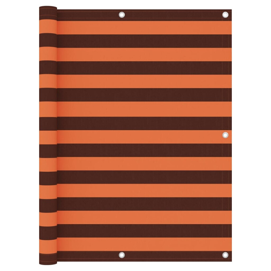 vidaXL Balkonscherm 120x600 cm oxford stof oranje en bruin afbeelding 1