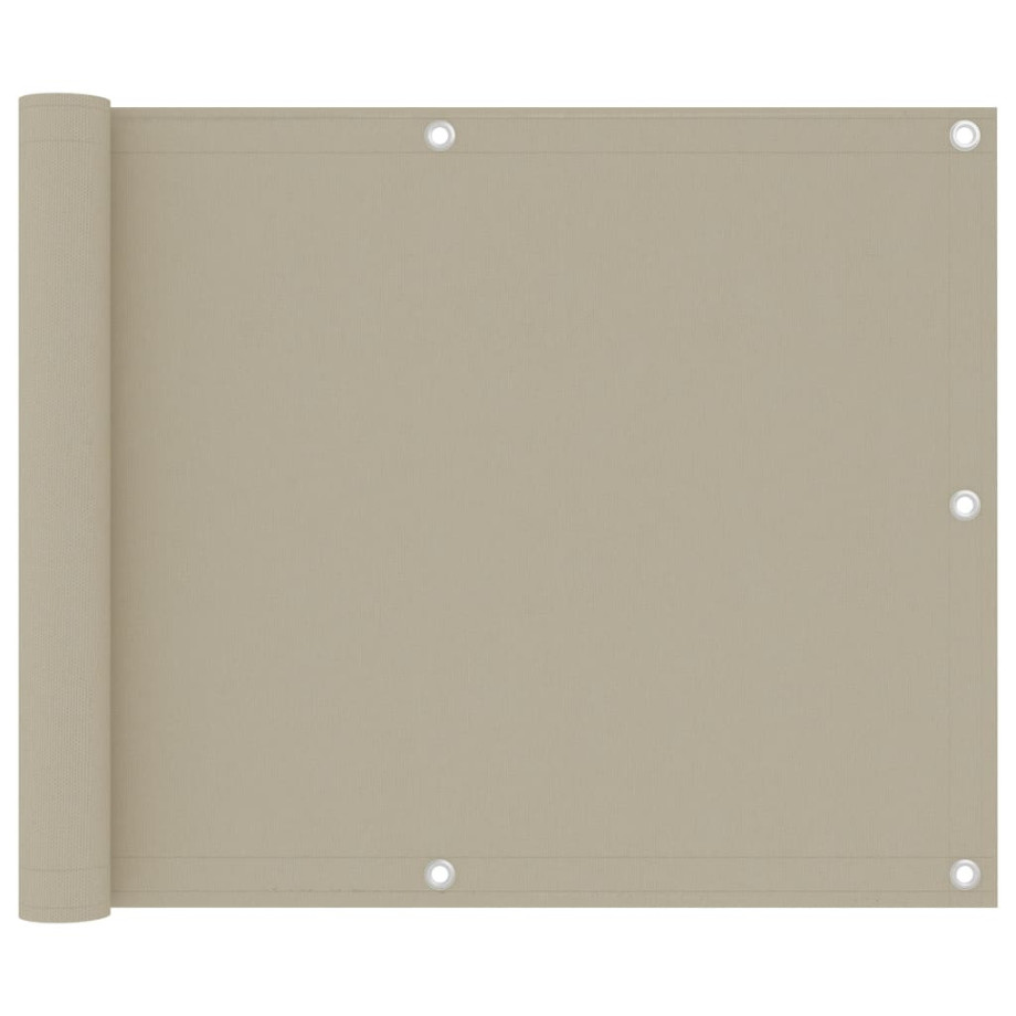 vidaXL Balkonscherm 75x500 cm oxford stof beige afbeelding 1