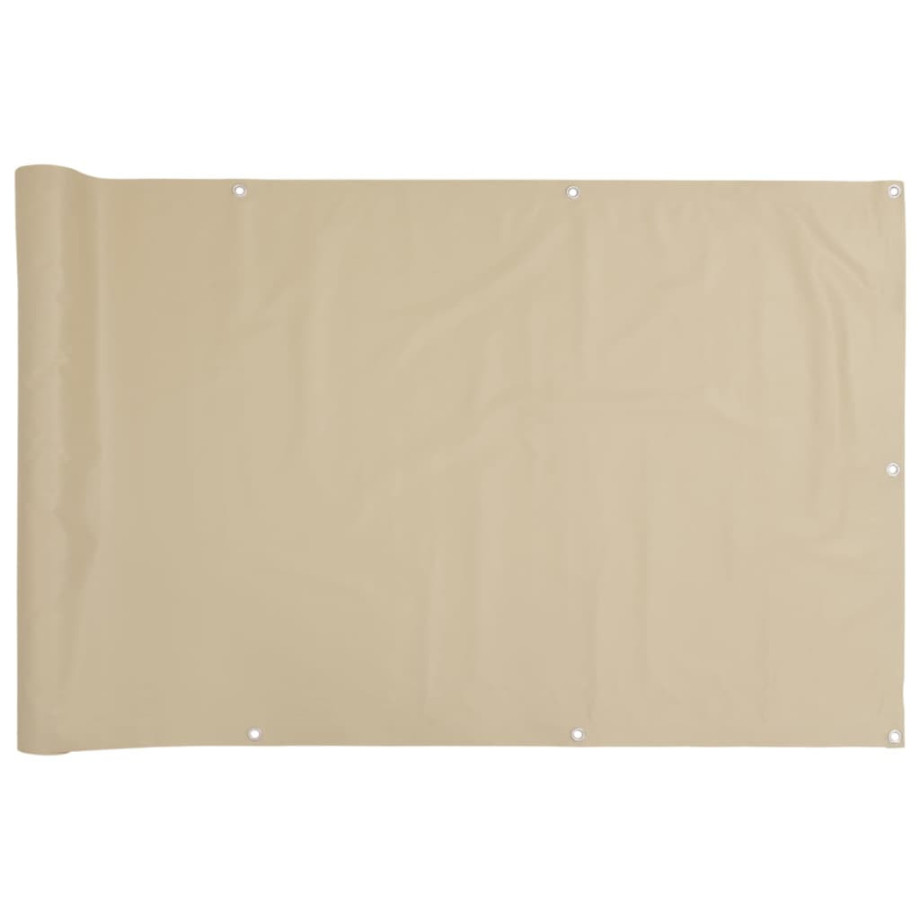 vidaXL Balkonscherm 120x600 cm oxford stof beige afbeelding 1