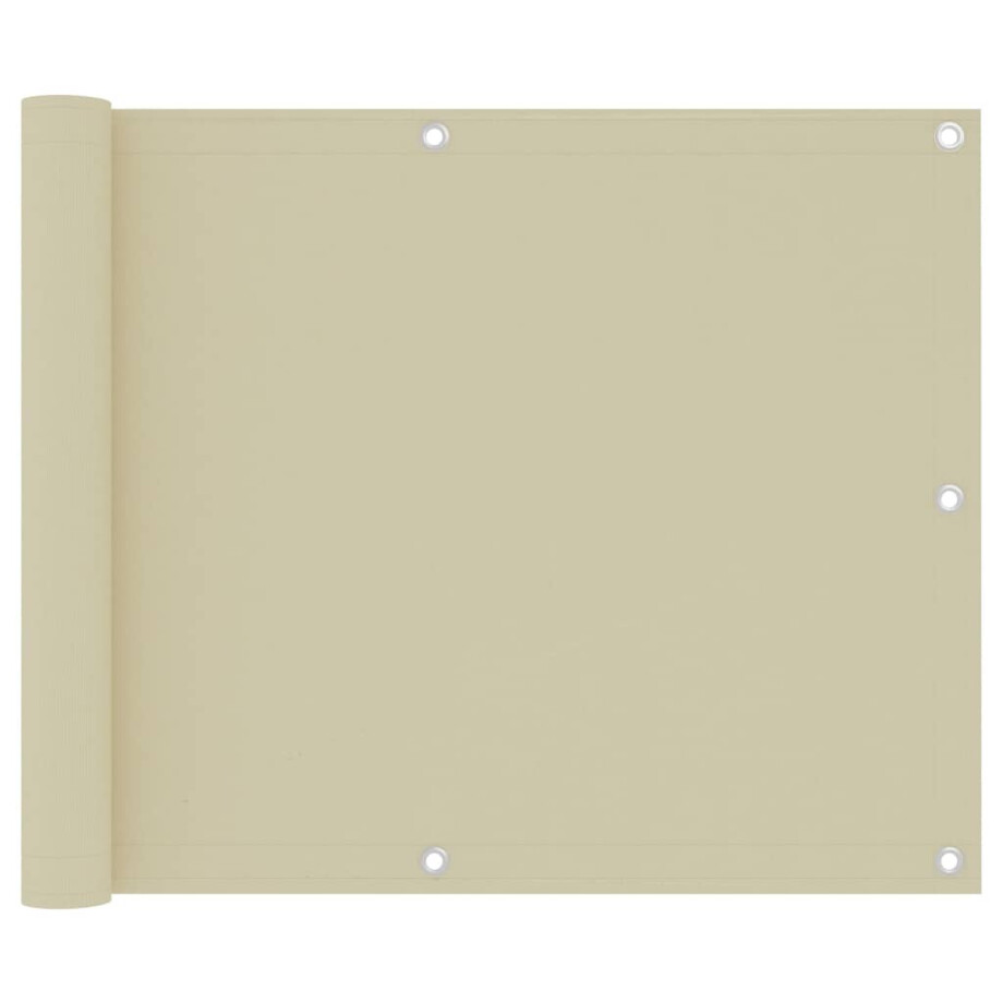 vidaXL Balkonscherm 75x300 cm oxford stof crème afbeelding 1