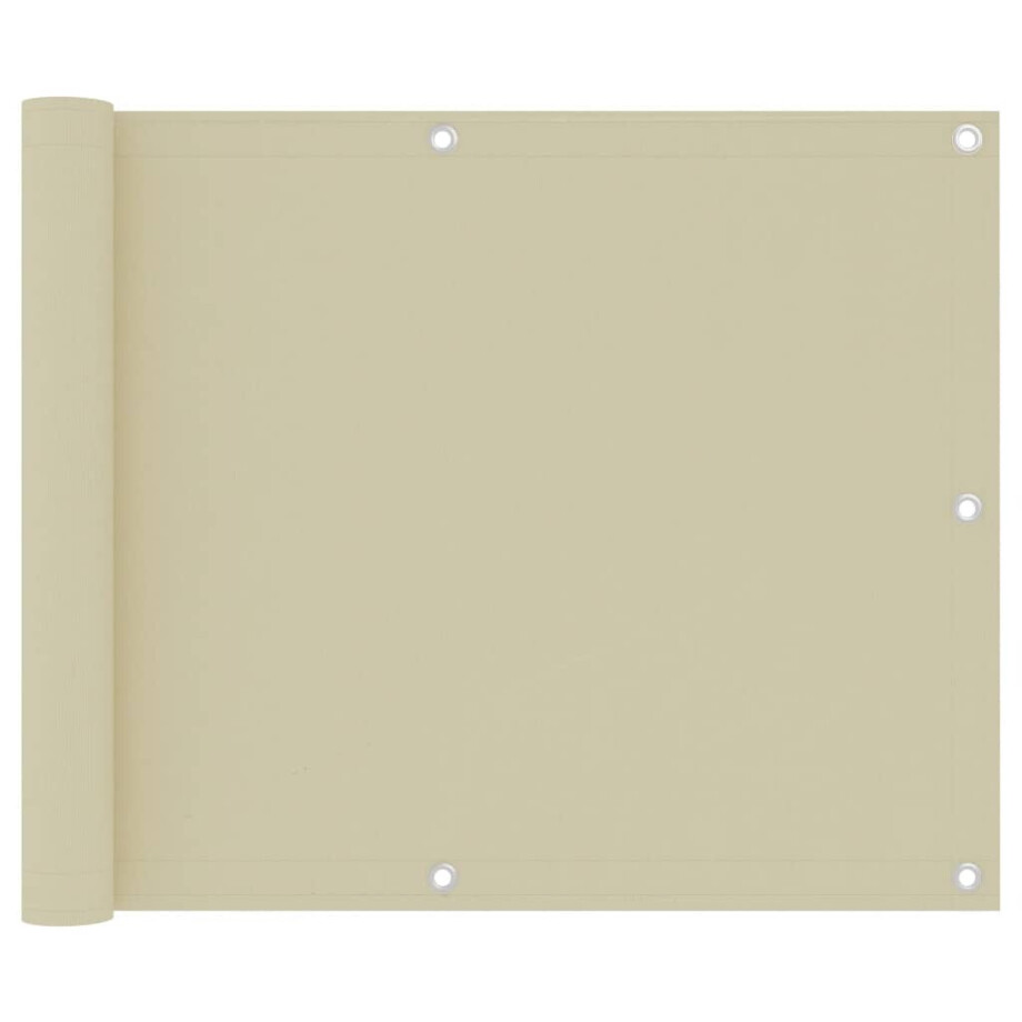vidaXL Balkonscherm 75x500 cm oxford stof crème afbeelding 1
