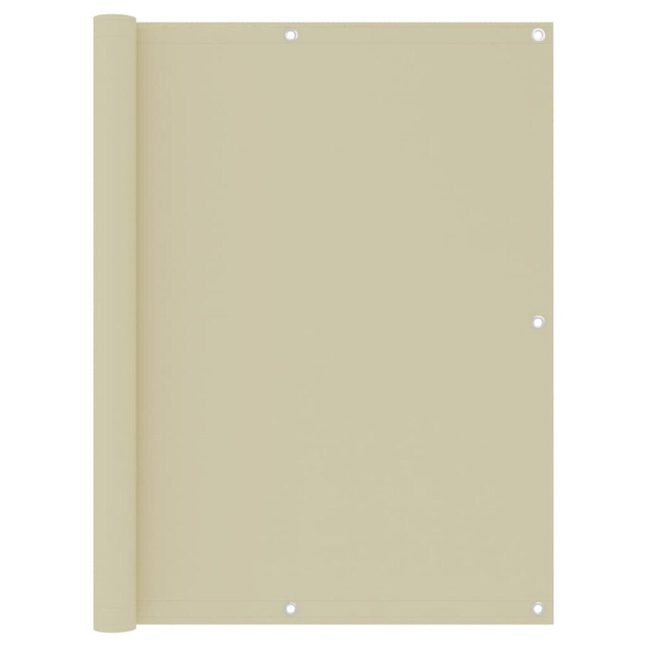 vidaXL Balkonscherm 120x400 cm oxford stof crème afbeelding 1