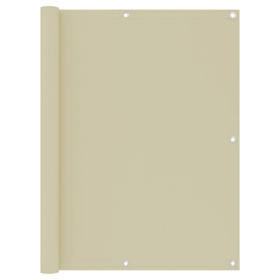 vidaXL Balkonscherm 120x600 cm oxford stof crème afbeelding 1