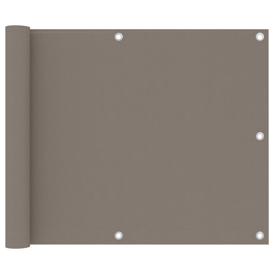 vidaXL Balkonscherm 75x300 cm oxford stof taupe afbeelding 1