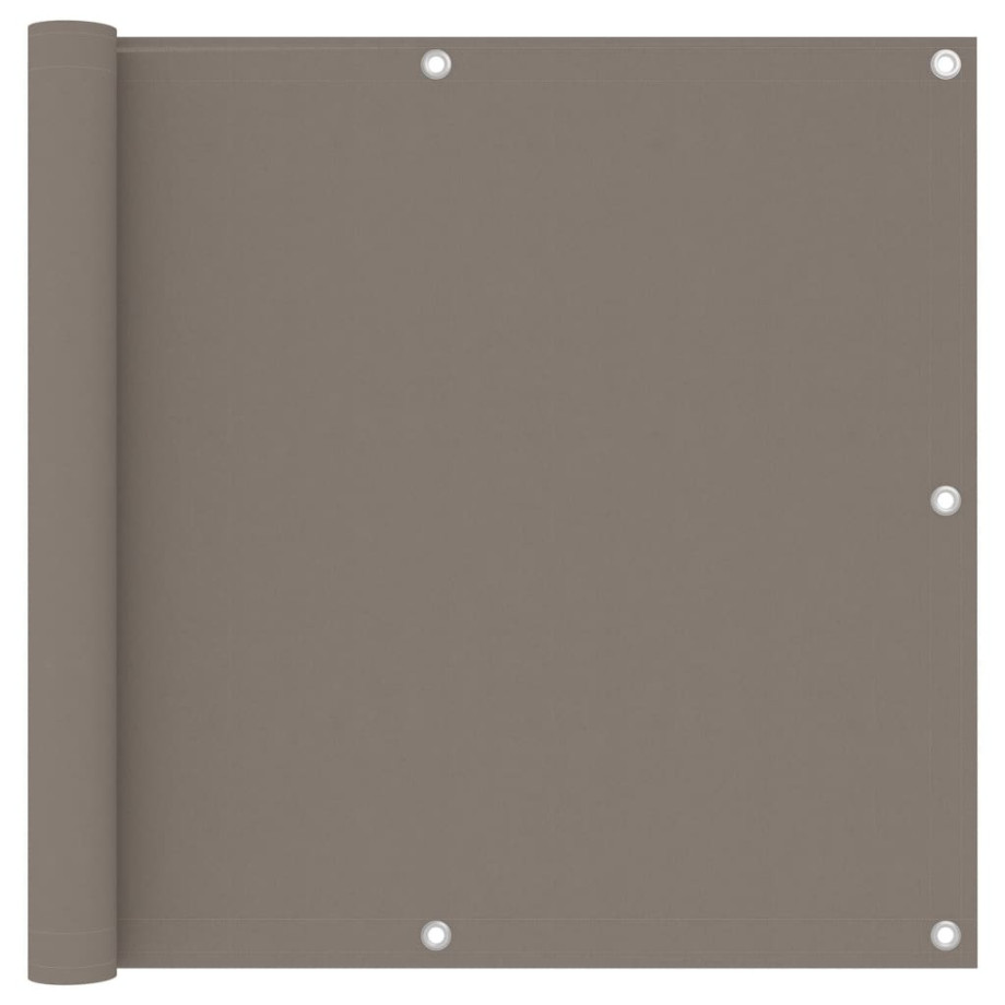 vidaXL Balkonscherm 90x400 cm oxford stof taupe afbeelding 1