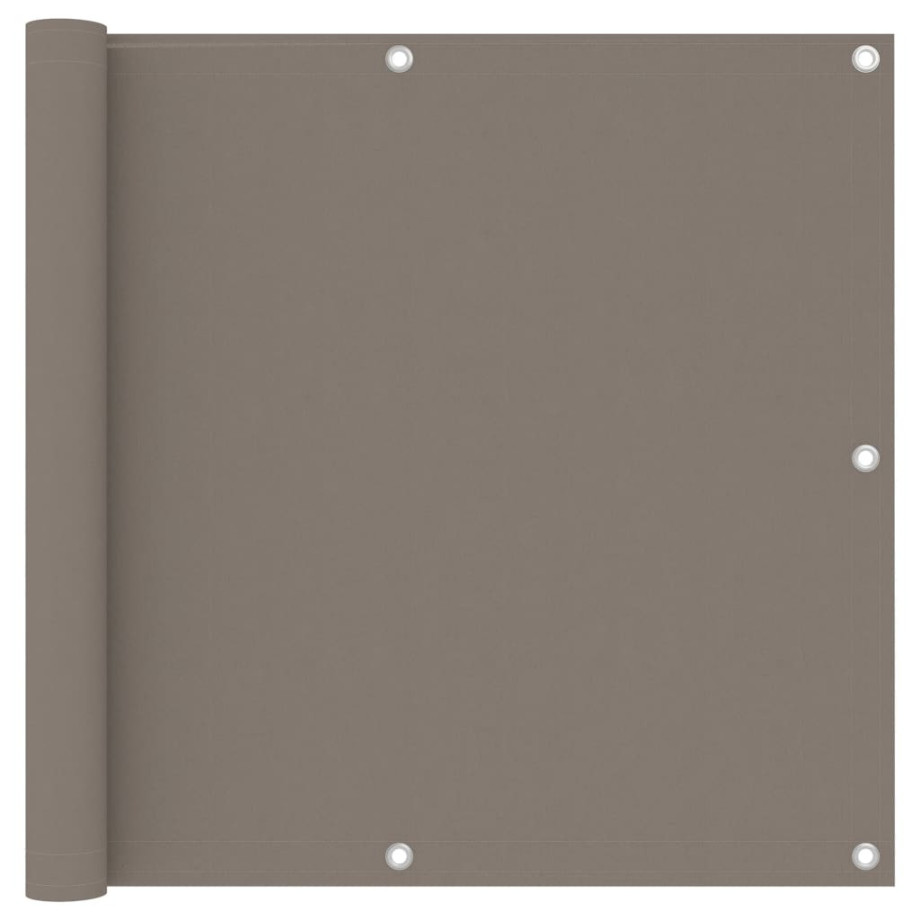 vidaXL Balkonscherm 90x500 cm oxford stof taupe afbeelding 1