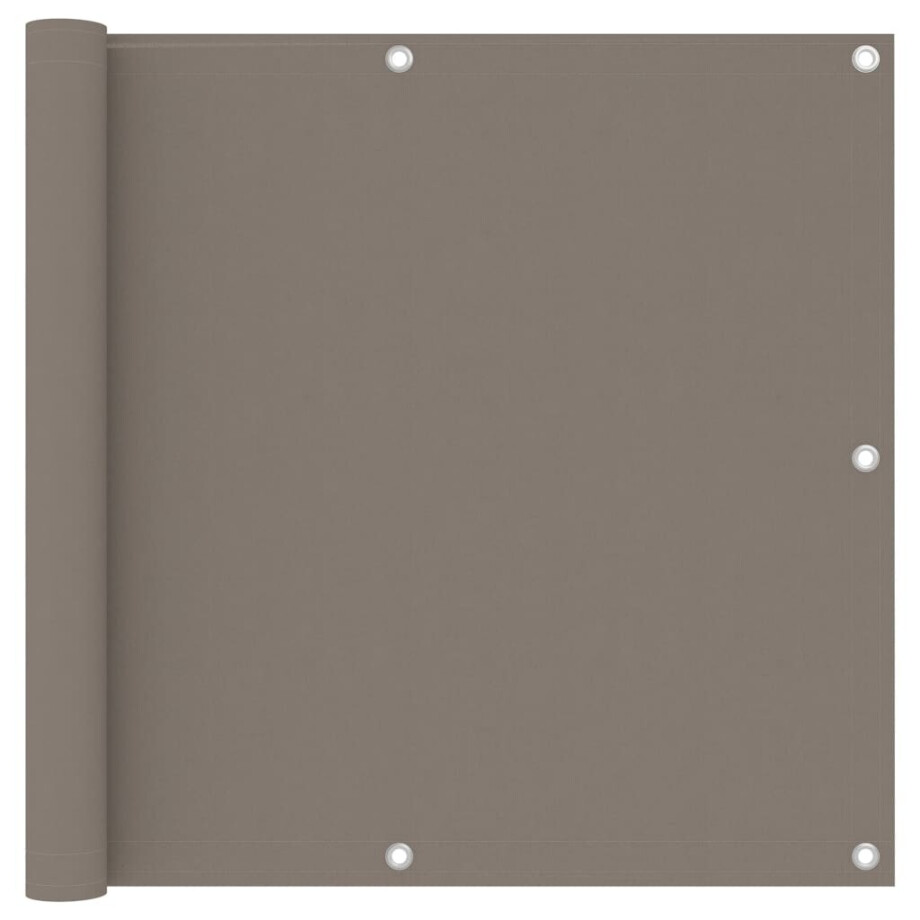 vidaXL Balkonscherm 90x500 cm oxford stof taupe afbeelding 1