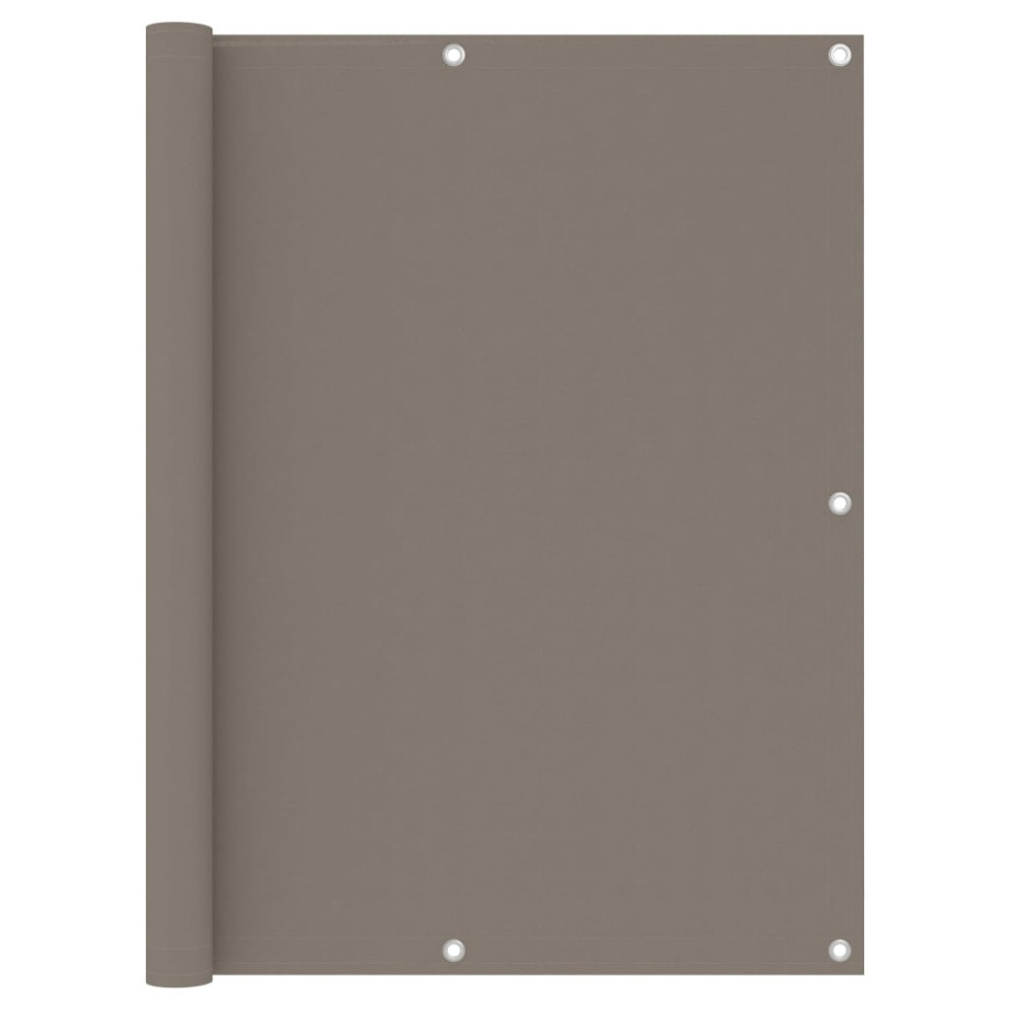 vidaXL Balkonscherm 120x600 cm oxford stof taupe afbeelding 1