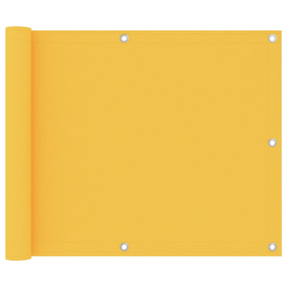 vidaXL Balkonscherm 75x600 cm oxford stof geel afbeelding 1