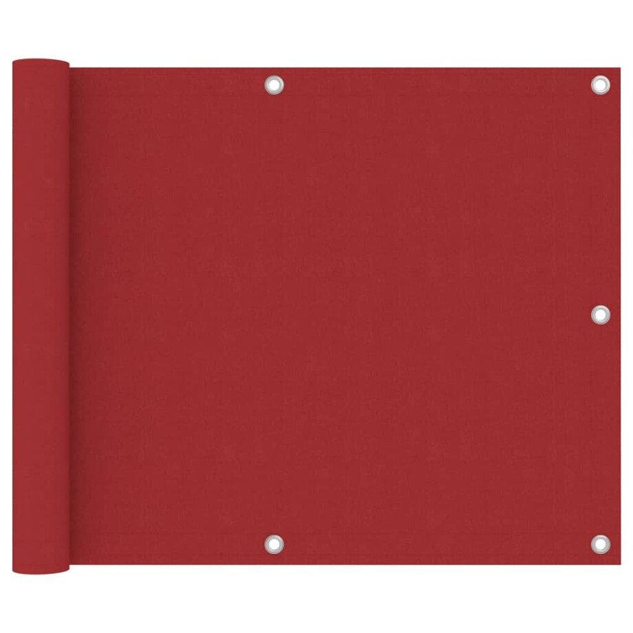 vidaXL Balkonscherm 75x500 cm oxford stof rood afbeelding 1