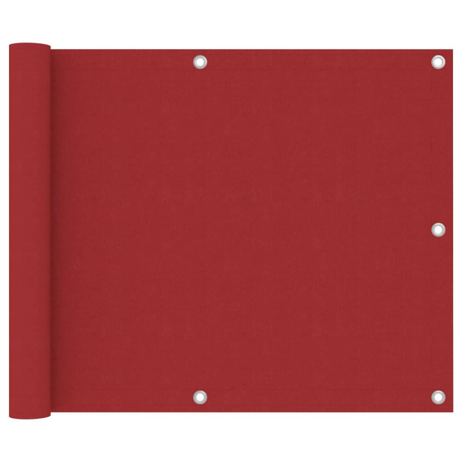 vidaXL Balkonscherm 75x600 cm oxford stof rood afbeelding 1