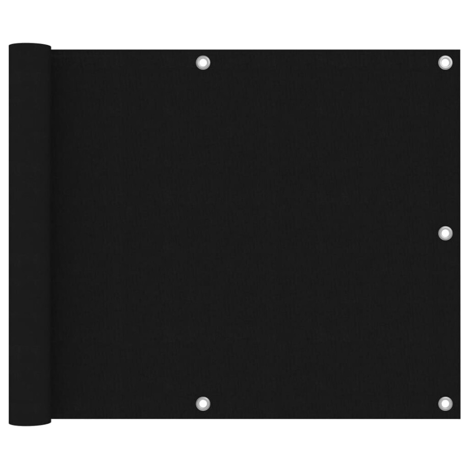 vidaXL Balkonscherm 75x500 cm oxford stof zwart afbeelding 1
