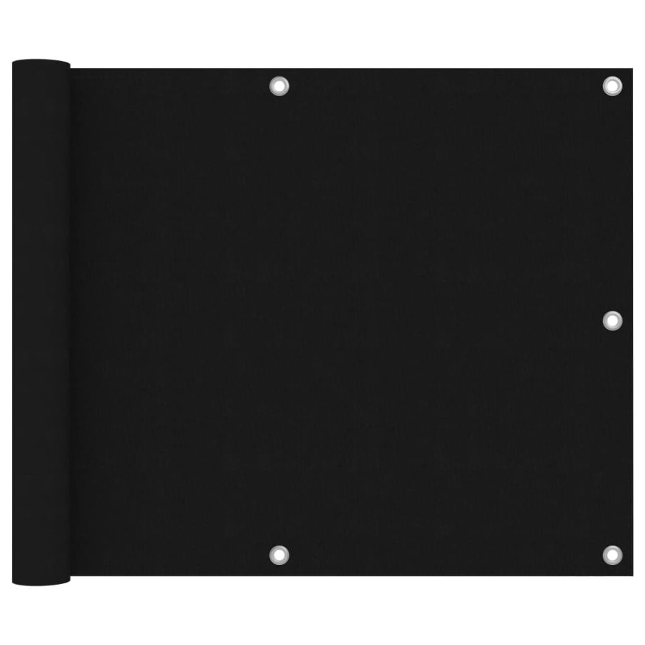 vidaXL Balkonscherm 75x600 cm oxford stof zwart afbeelding 1