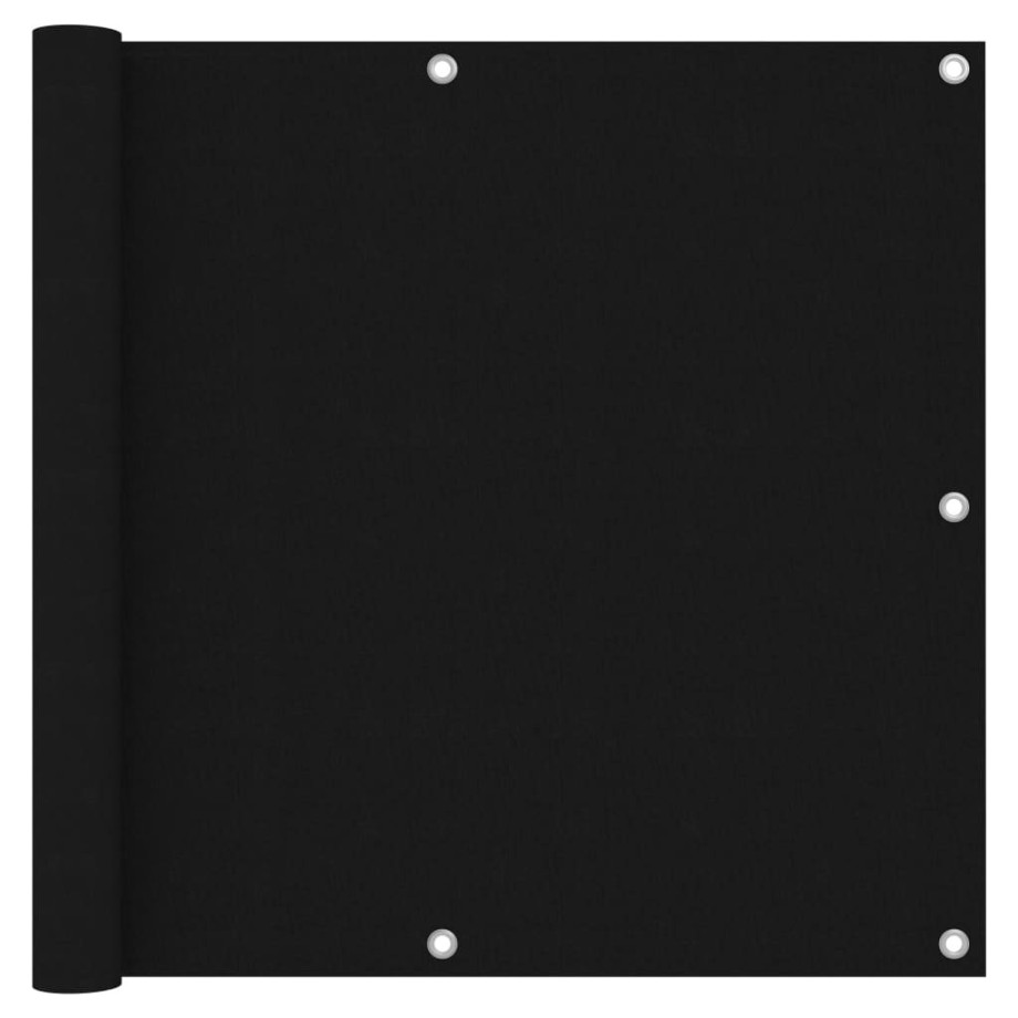 vidaXL Balkonscherm 90x500 cm oxford stof zwart afbeelding 1