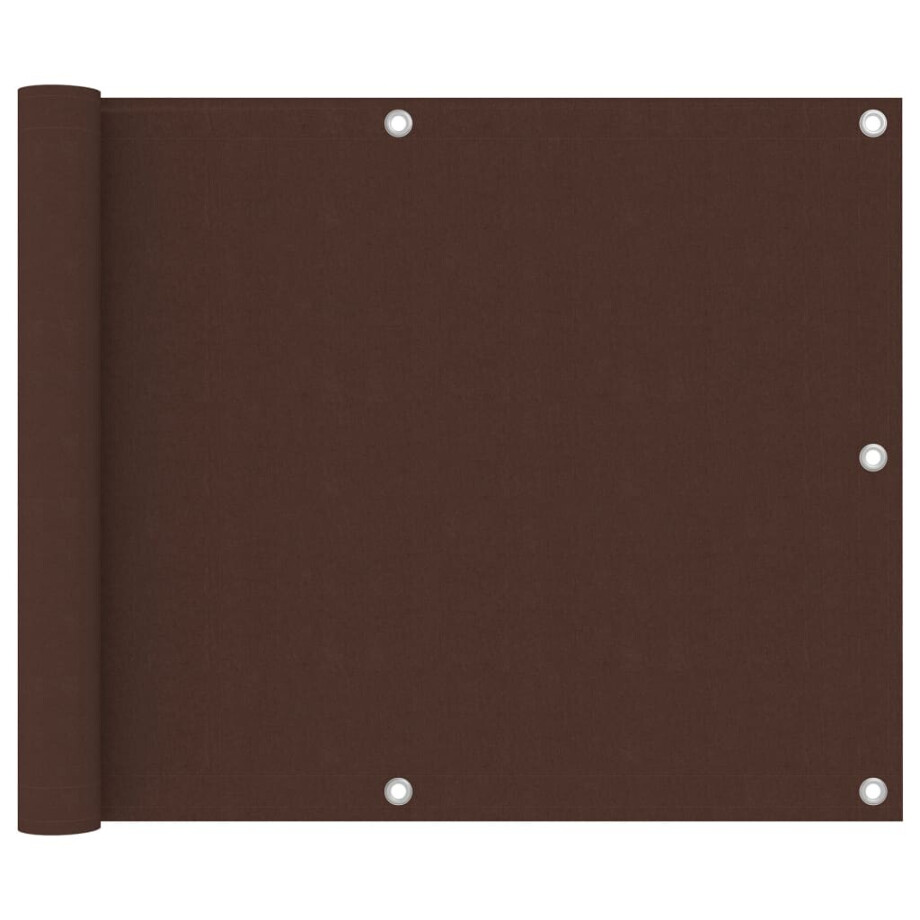 vidaXL Balkonscherm 75x500 cm oxford stof bruin afbeelding 1