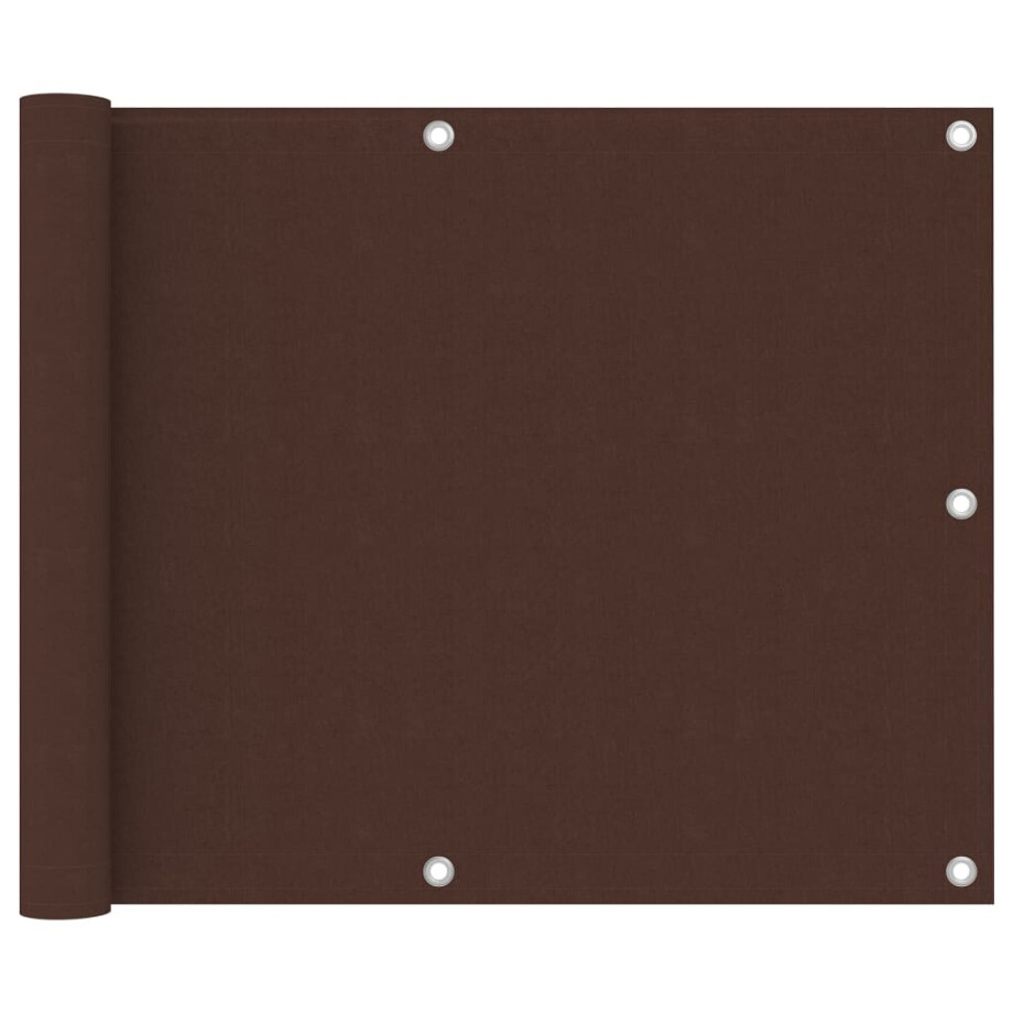 vidaXL Balkonscherm 75x600 cm oxford stof bruin afbeelding 1