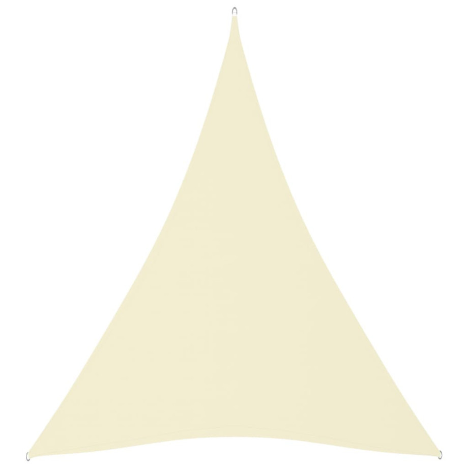 vidaXL Zonnescherm driehoekig 3x4x4 m oxford stof crèmekleurig afbeelding 1