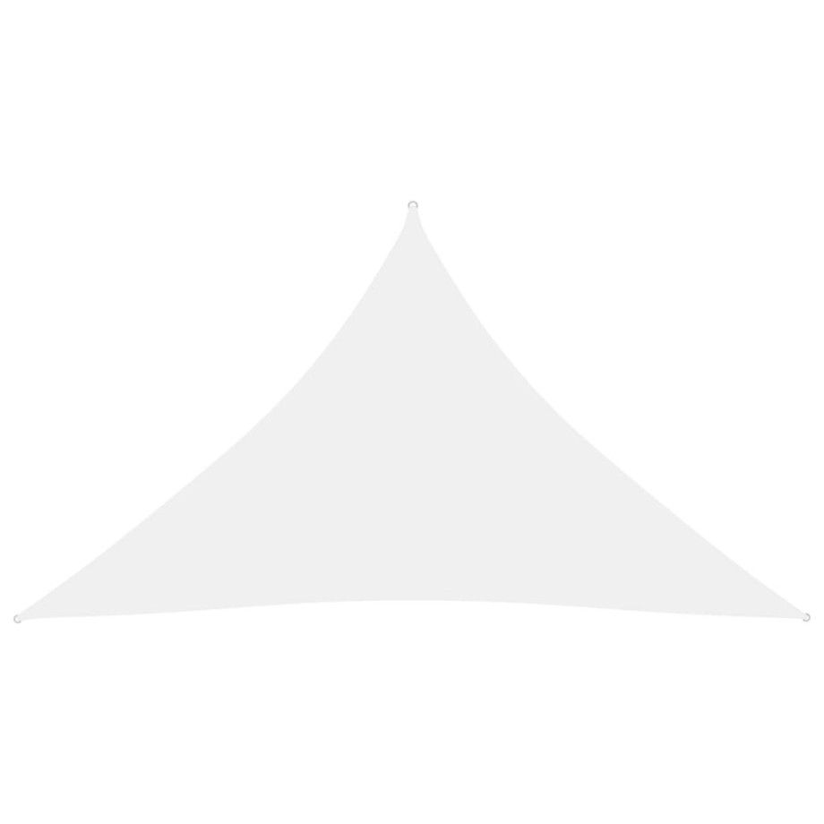 vidaXL Zonnescherm driehoekig 3,5x3,5x4,9 m oxford stof wit afbeelding 1
